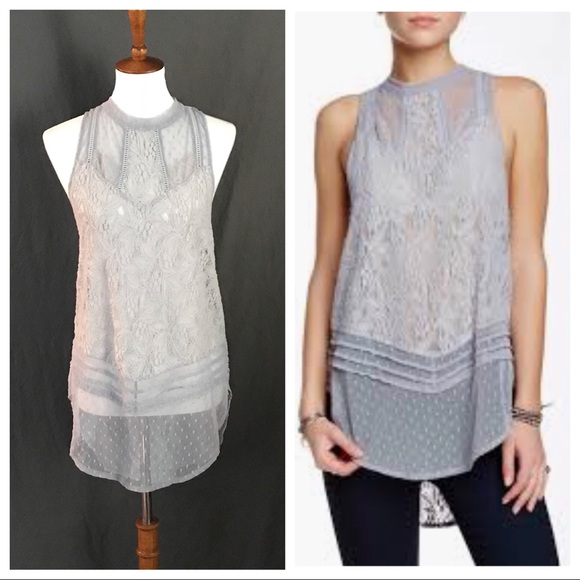 Free People Tops - 💥Free People Modern Mesh Masie lavender tunic